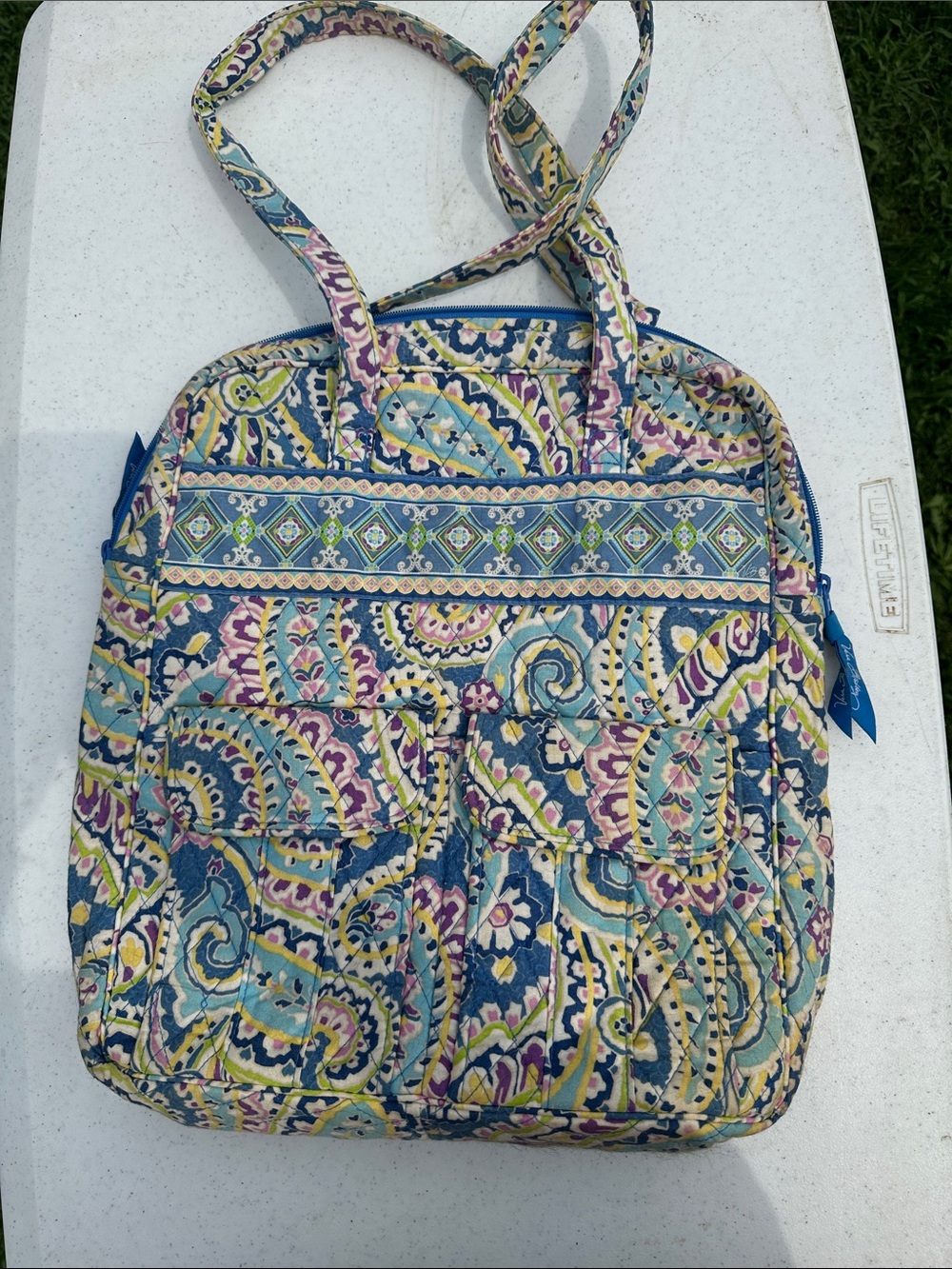 Vera Bradley Blue Multi Paisley Quilted Tote